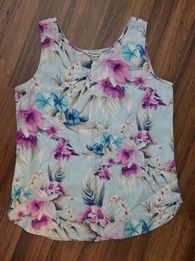 Tommy Bahama Floral Tank Top - Light Blue, Pink & Teal